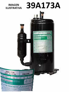 Motocompresor Rotativo 1800 Frig. R410a 39a173a Alt 24 Cm