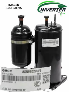 Motocompresor Rotativo Inverter 2500 Frig. R410a Asn98d22uf Alt 25 Cm
