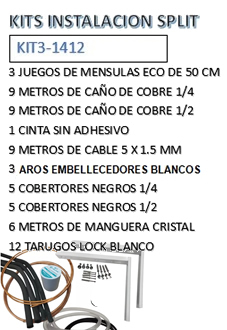 Kit Material para 3 Instalaciones Completas Caos 1/4