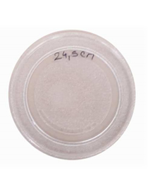 PLATO MICROONDAS VIDRIO ? 24.5 CM LISO S/ENGANCHE PARA CARDAN