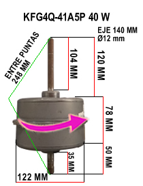FORZADOR EXTERIOR SPLIT 40 W DOBLE EJE LISO 140 MM ?12 MM