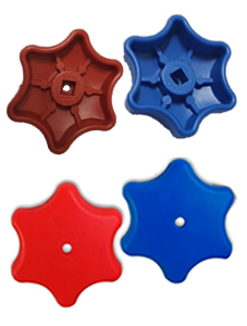 PERILLA P/LLAVE MANIFOLD - LATERAL - EJE CUADRADO ROJA Y AZUL