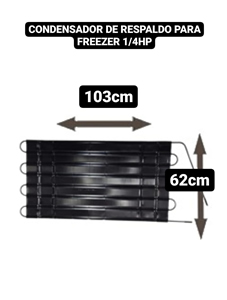 CONDENSADOR RESPALDO ESTAT P/FREEZER 1/4 HP ANCHO 1030MM X ALTO 620 MM