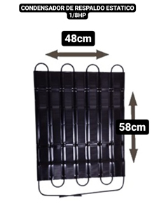 CONDENSADOR DE RESPALDO ESTATICO 1/8 HP ALTO 580 MM X ANCHO 480 MM.