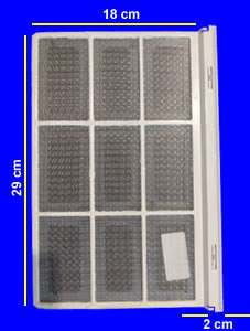FILTRO PLAST P/SPLIT ANCHO 29 CM X ALTO 18 CM +2 CM ENGANCHE VER  FOTO
