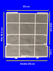 FILTRO PLAST P/SPLIT ANCHO SUP 26 CM/INF 25 CM X ALTO 26.5 CM VER FOTO