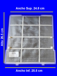 FILTRO PLAST P/SPLIT ANCHO INF 25.5CM /ANCHO SUP 24.8CM X ALTO 26.5 CM
