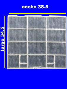 FILTRO PLAST P/SPLIT 34.5 CM X 38.5 CM