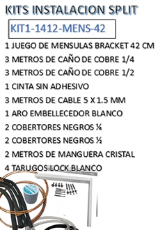 KIT MATERIAL P/1 INSTALACION COMPLETA CA?OS 1/4 Y 1/2 C/MENS 42 CM